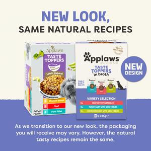 Applaws Taste Toppers 6 x 85g Variety Selection in Broth Natural Wet Dog Food Pouches - gallery image 2