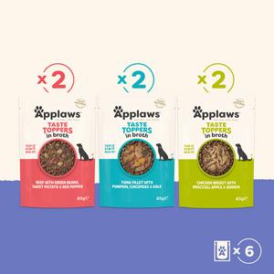 Applaws Taste Toppers 6 x 85g Variety Selection in Broth Natural Wet Dog Food Pouches - gallery image 3