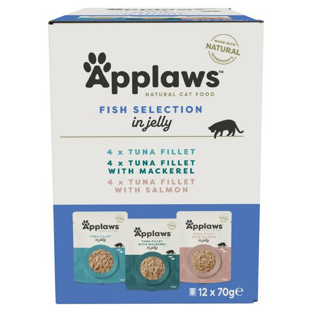 Applaws 12 x 70g Fish Selection in Jelly Natural Wet Cat Food Pouches - gallery image 1