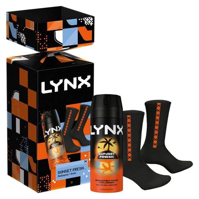 Lynx Sunset Fresh Body Spray + Socks Cracker Gift Set - gallery image 1