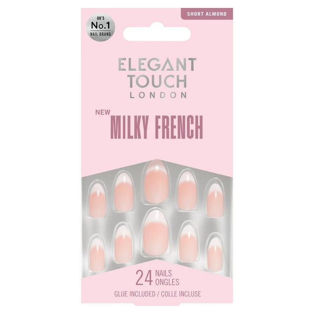 Elegant Touch London False Nails 24 Short Almond Milky French Rose - gallery image 1
