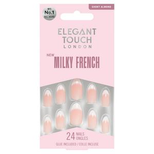 Elegant Touch London False Nails 24 Short Almond Milky French Rose