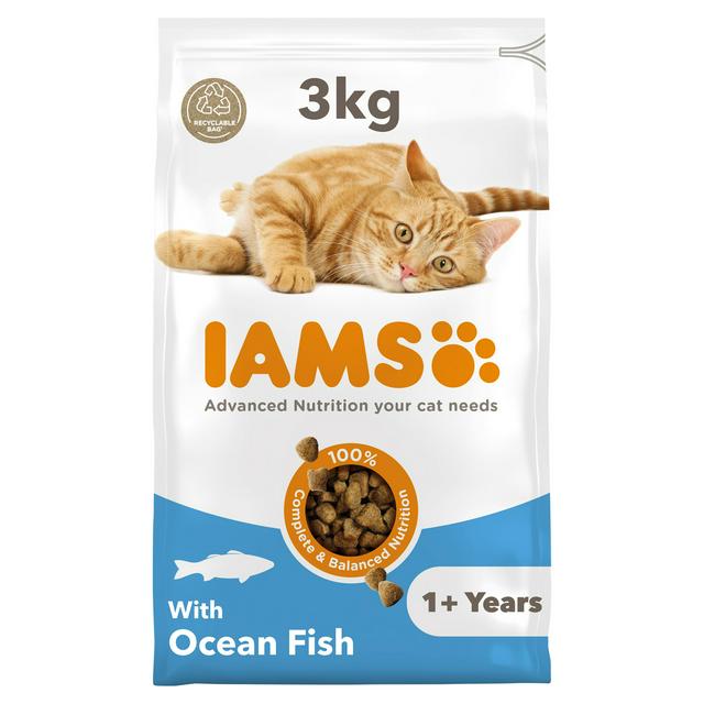 IAMS 3kg Advanced Nutrition 1+ Years Dry Cat Food with Ocean Fish - gallery image 1