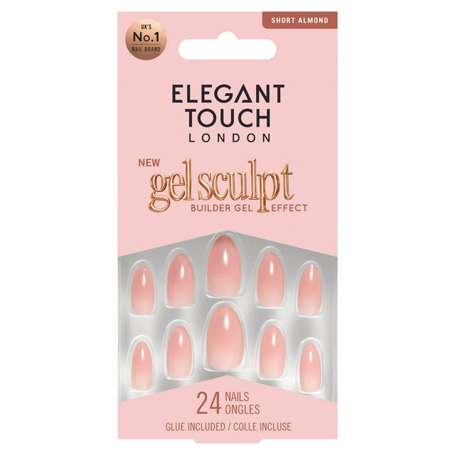 Elegant Touch London False Nails 24 Short Almond Gel Sculpt Rose Latte - gallery image 1