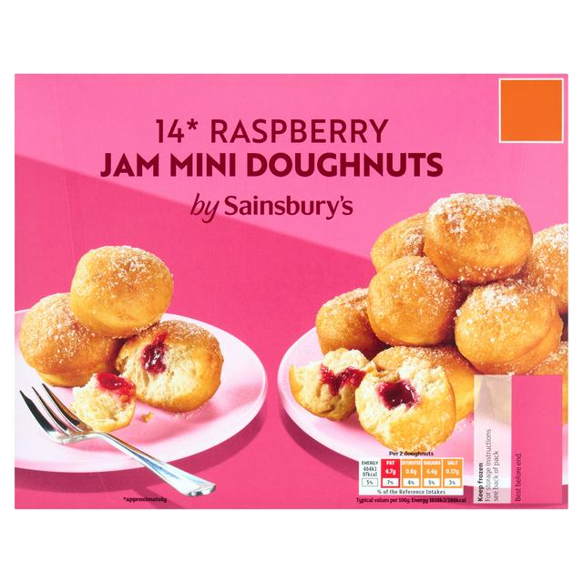 Sainsbury's 14 x Raspberry Jam Mini Doughnuts 175g - gallery image 1