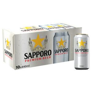 Sapporo 10 x 440ml Premium Beer Cans
