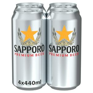 Sapporo 4 x 440ml Premium Multipack Beer Cans