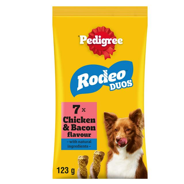 Pedigree Rodeo Duos 7 x Bacon & Chicken Dog Treats 123g - gallery image 1