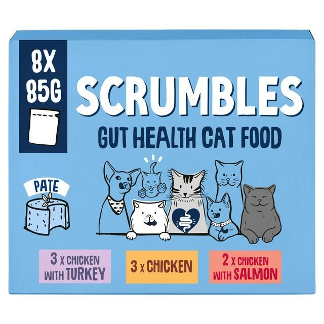 Scrumbles 8 x 85g Gut Friendly Pate Cat Food - gallery image 1