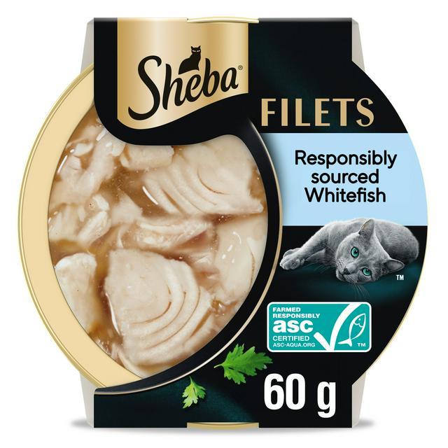 Sheba Filets 60g Adult Wet Cat Food with Whitefish in Gravy Tray - gallery image 1