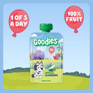 Goodies Bluey 4 x 100g Apple & Blueberry Smoothie Fruit Pouch Multipack Kids Snack - gallery image 2