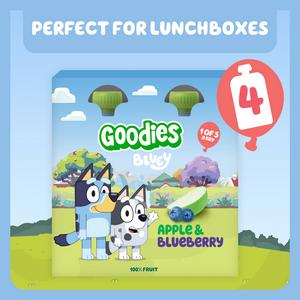 Goodies Bluey 4 x 100g Apple & Blueberry Smoothie Fruit Pouch Multipack Kids Snack - gallery image 4