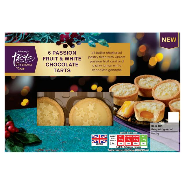 Sainsbury's 6 x Passion Fruit & White Chocolate Tarts, Taste the Difference - gallery image 1