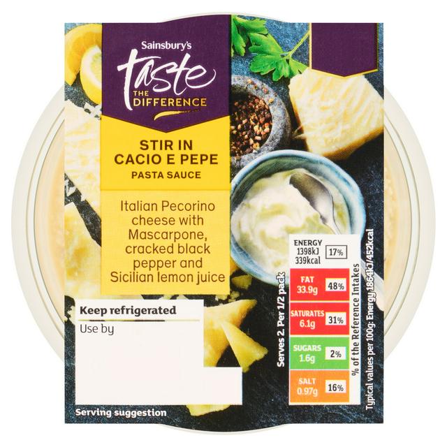 Sainsbury's 150g Stir In Cacio E Pepe Pasta Sauce, Taste the Difference - gallery image 1