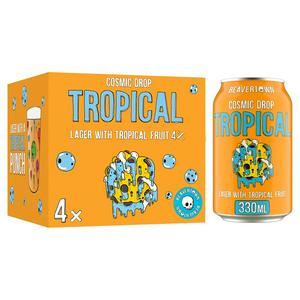 Beavertown 4 x 330ml Cosmic Drop Lager with Tropical Fruit