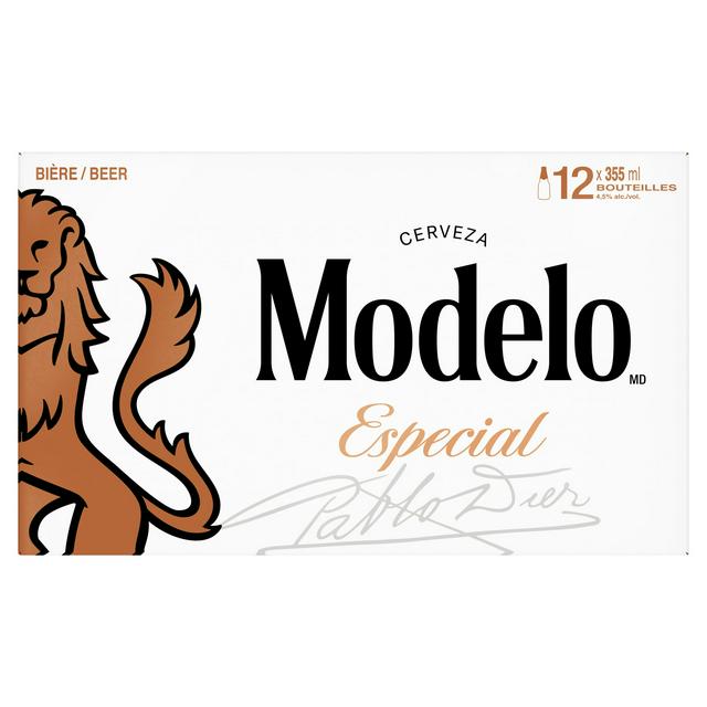 Modelo 12 x 355ml Especial Lager Beer Bottles - gallery image 1
