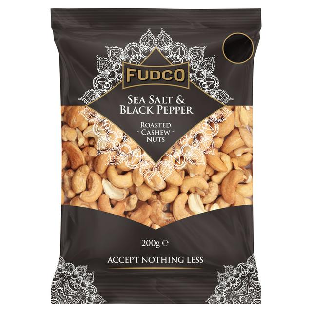 Fudco 200g Sea Salt & Black Pepper Roasted Cashew Nuts - gallery image 1