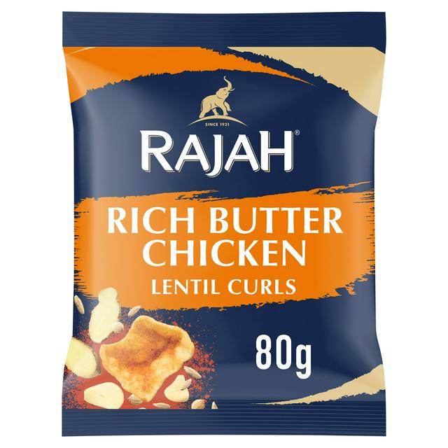 Rajah 80g Rich Butter Chicken Lentil Curls Snacks - gallery image 1