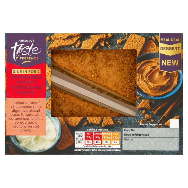 Sainsbury's 2 x Caramelised Biscuit Cheesecake Slices, Taste the Difference 190g - gallery image 1
