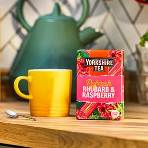 Yorkshire Tea 20 x Refresh Rhubarb & Raspberry Fruit Tea Bags - gallery image 3