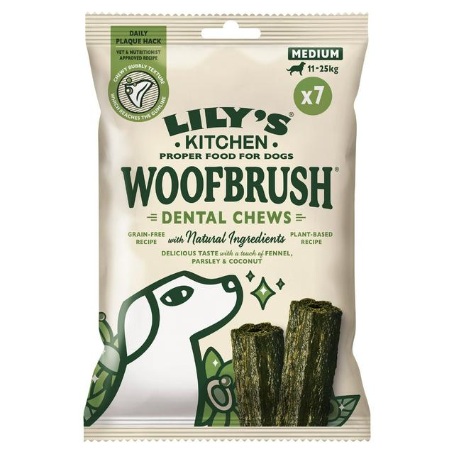 Lily's Kitchen Woofbrush 7 x Medium Dental Chew for Dogs 196g - gallery image 1