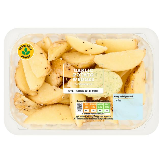 Sainsbury's 400g Garlic Potato Wedges - gallery image 1