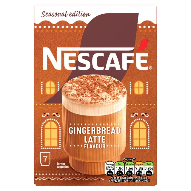 Nescafé 7 x 18.5g Gingerbread Latte Flavour Sachets, Seasonal Edition - gallery image 1