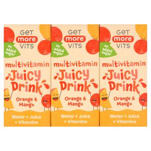 Get More Vits 3 x 200ml Strawberry & Apple Multivitamin Juicy Drink