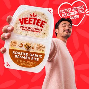 Veetee Perfectly Steam Filtered 2 x 125g Roasted Garlic Basmati Rice - gallery image 5