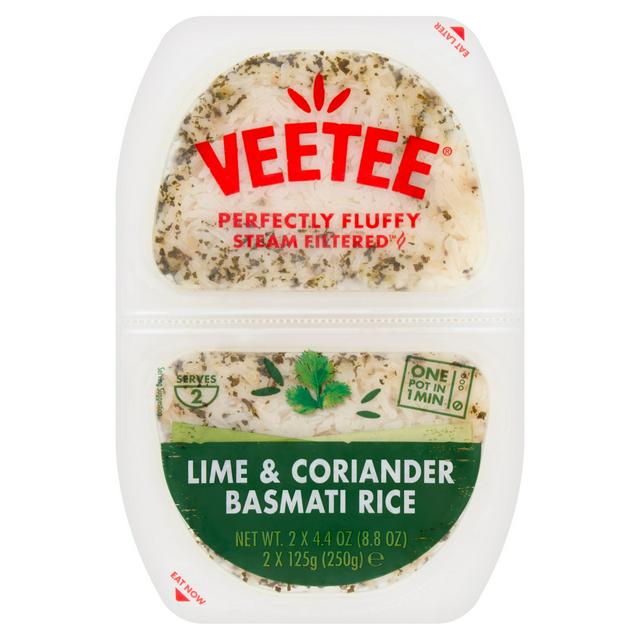 Veetee Perfectly Steam Filtered 2 x 125g Lime & Coriander Basmati Rice - gallery image 1