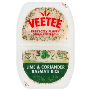 Veetee Perfectly Steam Filtered 2 x 125g Lime & Coriander Basmati Rice