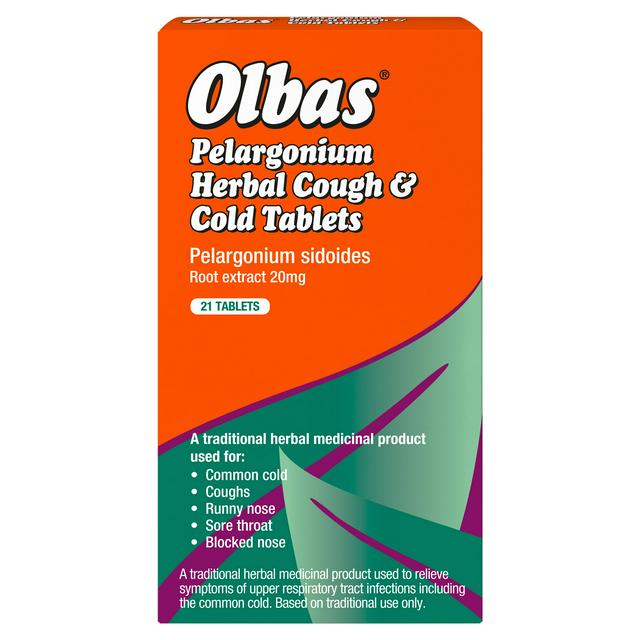 Olbas 21 x Pelargonium Herbal Cough & Cold Tablets - gallery image 1