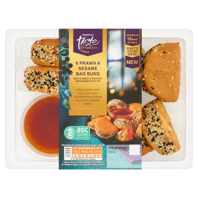 Sainsbury's 8 x Prawn Toast Bao Buns, Taste the Difference 230g - gallery image 1