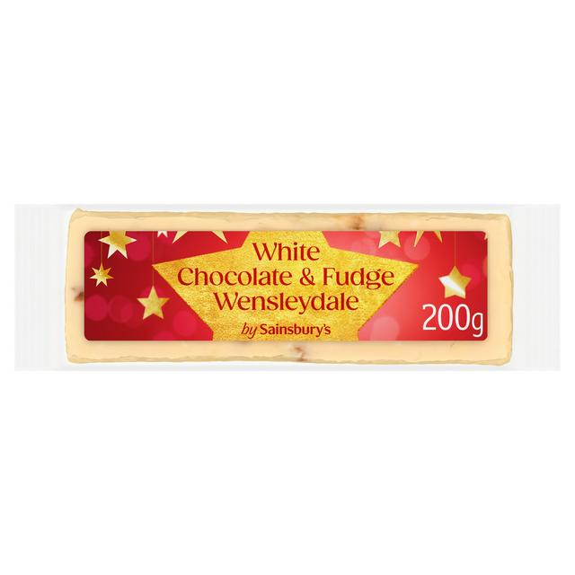 Sainsbury's 200g Fudge & White Chocolate Wensleydale Cheese, Taste the Difference - gallery image 1