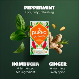 Pukka 20 x Organic Gut Health Ginger, Mint & Kombucha Herbal Tea Bags - gallery image 3