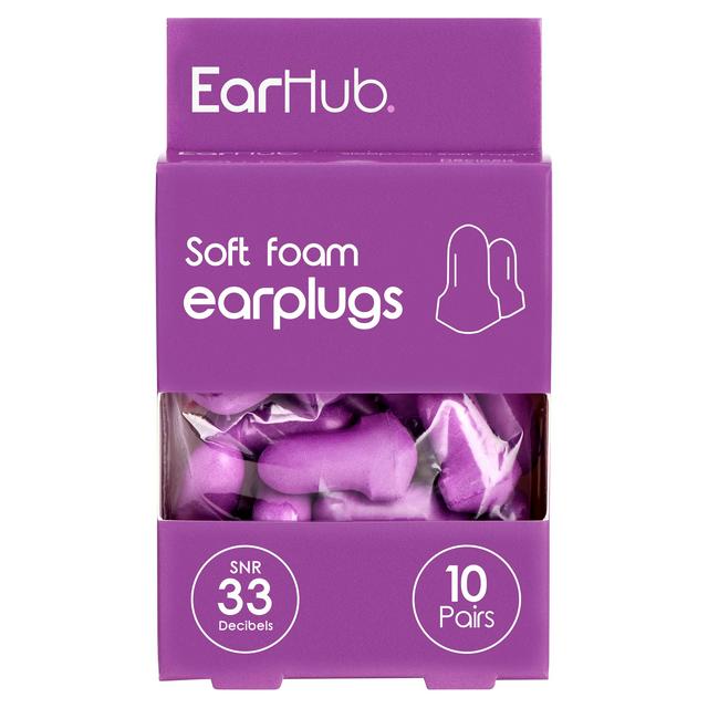EarHub 10 x Purple Soft Foam Earplugs Pairs - gallery image 1
