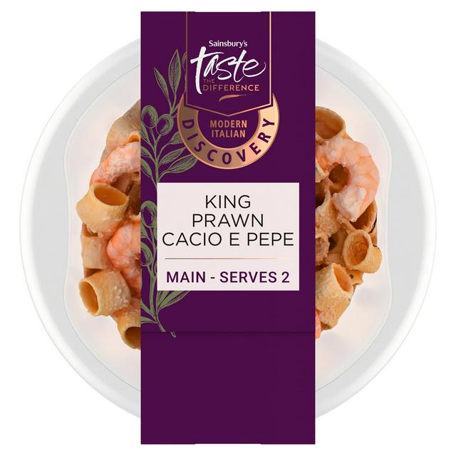 Sainsbury's Discovery 400g King Prawn Cacio e Pepe Pasta, Taste the Difference - gallery image 1