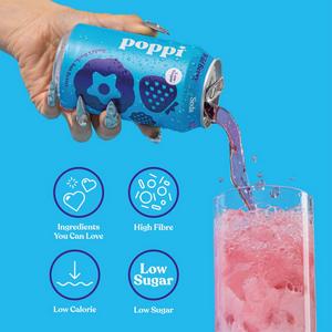 Poppi 4 x 330ml Wild Berry Soda Cans - gallery image 2