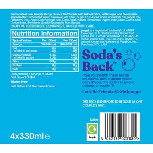 Poppi 4 x 330ml Wild Berry Soda Cans - gallery image 4
