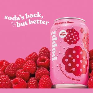 Poppi 4 x 330ml Raspberry & Rose Soda Cans - gallery image 3