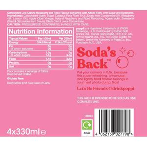 Poppi 4 x 330ml Raspberry & Rose Soda Cans - gallery image 4