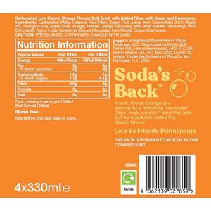 Poppi 4 x 330ml Orange Soda Cans - gallery image 4