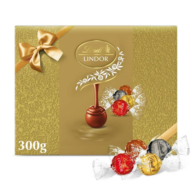 Lindt Lindor 300g Assorted Gold Gift Box Chocolate Truffles - gallery image 1