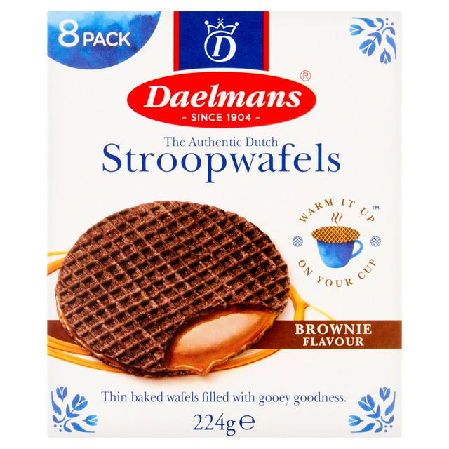 Daelmans 8 x Brownie Flavour Stroopwafels 224g - gallery image 1