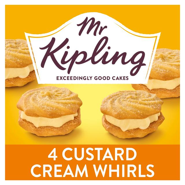 Mr Kipling 4 x Custard Cream Whirls Cakes - gallery image 1