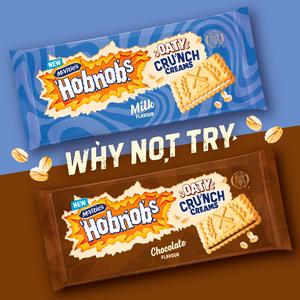 McVitie's Hobnobs Oaty Milky 100g Chocolate Flavour Cream Biscuits - gallery image 3