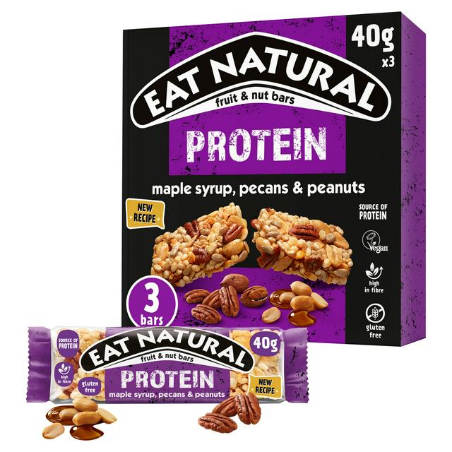 Eat Natural Protein 3 x 40g Maple Syrup, Pecans & Peanuts Multipack Bars - gallery image 1