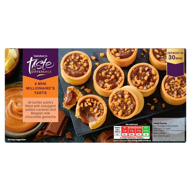 Sainsbury's 8 x Mini Millionaire's Tarts, Taste the Difference 176g - gallery image 1