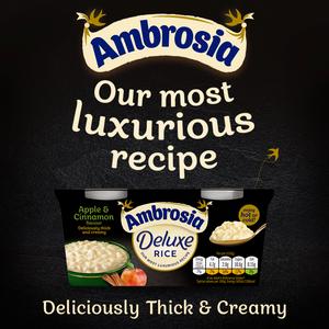 Ambrosia Deluxe 2 x 110g Apple & Cinnamon Rice Pudding Dessert Snack Pots - gallery image 2