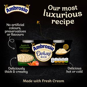 Ambrosia Deluxe 2 x 110g Apple & Cinnamon Rice Pudding Dessert Snack Pots - gallery image 3